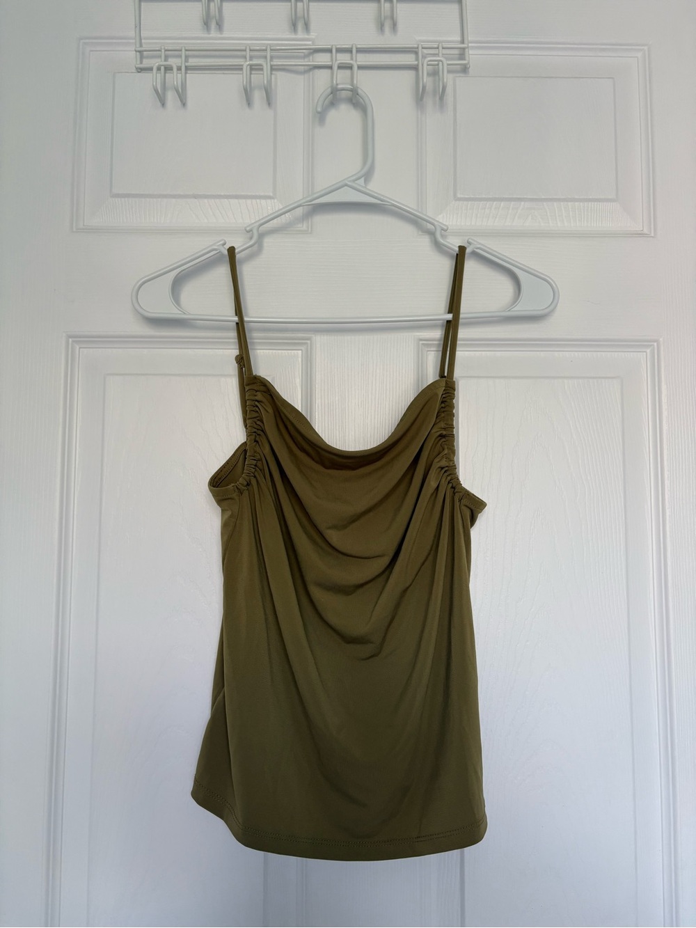 H&M Olive Draped Cowl Neck Camisole